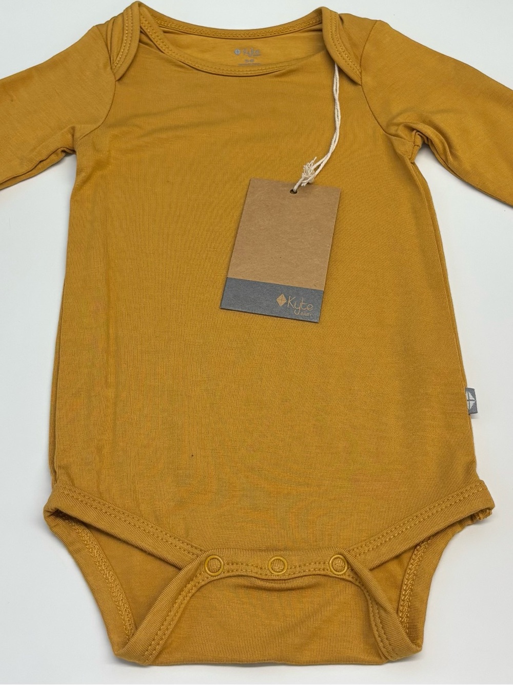Kyte BABY Mustard Long-Sleeve One-Piece Bodysuit